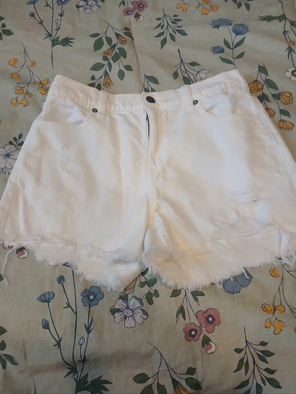 Aerie White Distressed Daydream Jean Shorts